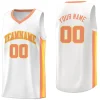 Custom White Orange-Yellow Classic Tops Athletic Casual Basketball Jersey