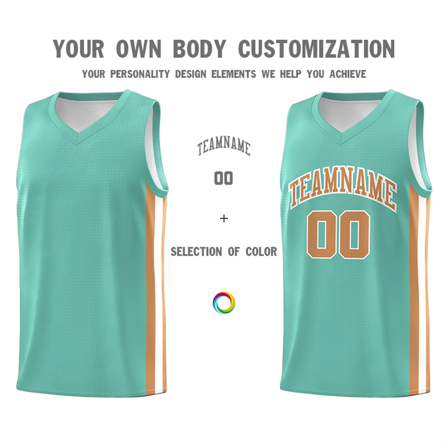 Custom Light Green Khaki Classic Tops Athletic Casual Basketball Jersey - Image 3