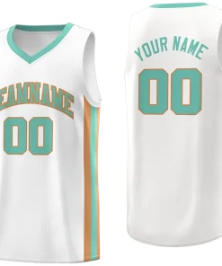 Custom White Light Green Khaki Classic Tops Athletic Casual Basketball Jersey