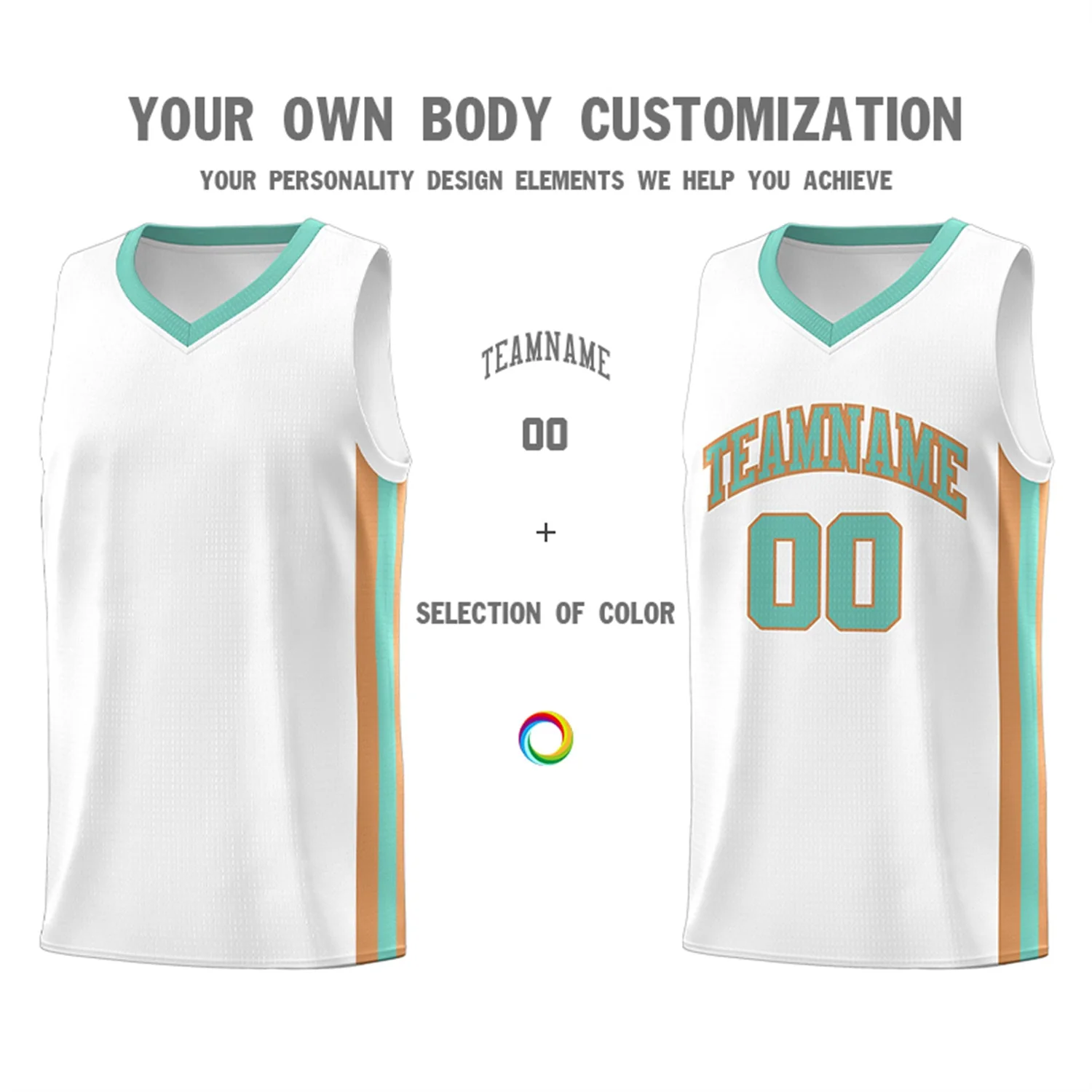 Custom White Light Green Khaki Classic Tops Athletic Casual Basketball Jersey - Image 3