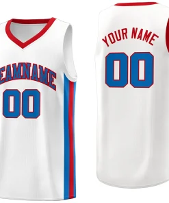 Custom White Red-Royal Classic Tops Athletic Casual Basketball Jersey