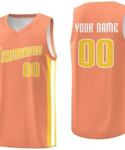 Custom Orange Yellow Classic Tops Breathable Basketball Jersey