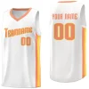 Custom White Orange Classic Tops Breathable Basketball Jersey