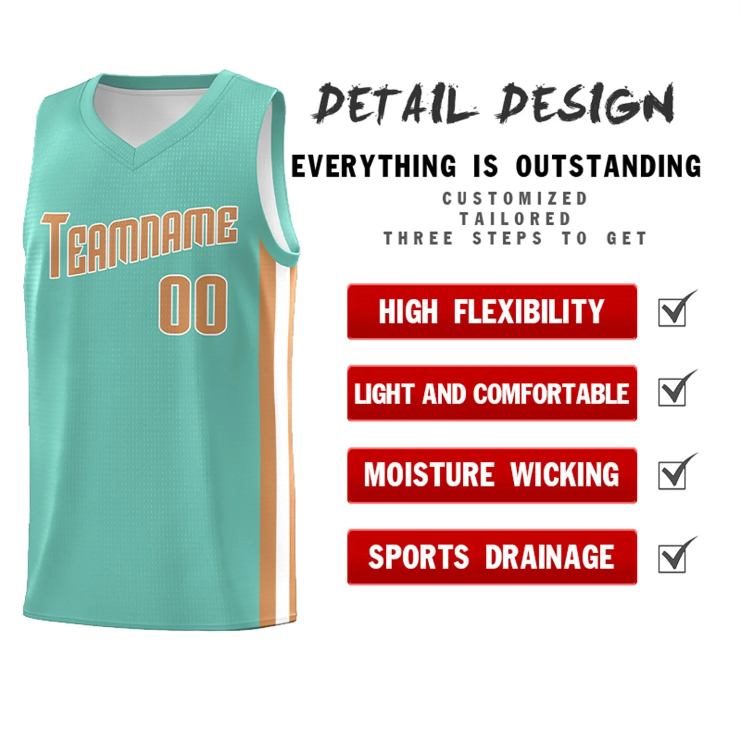 Custom Light Green Khaki Classic Tops Breathable Basketball Jersey - Image 4