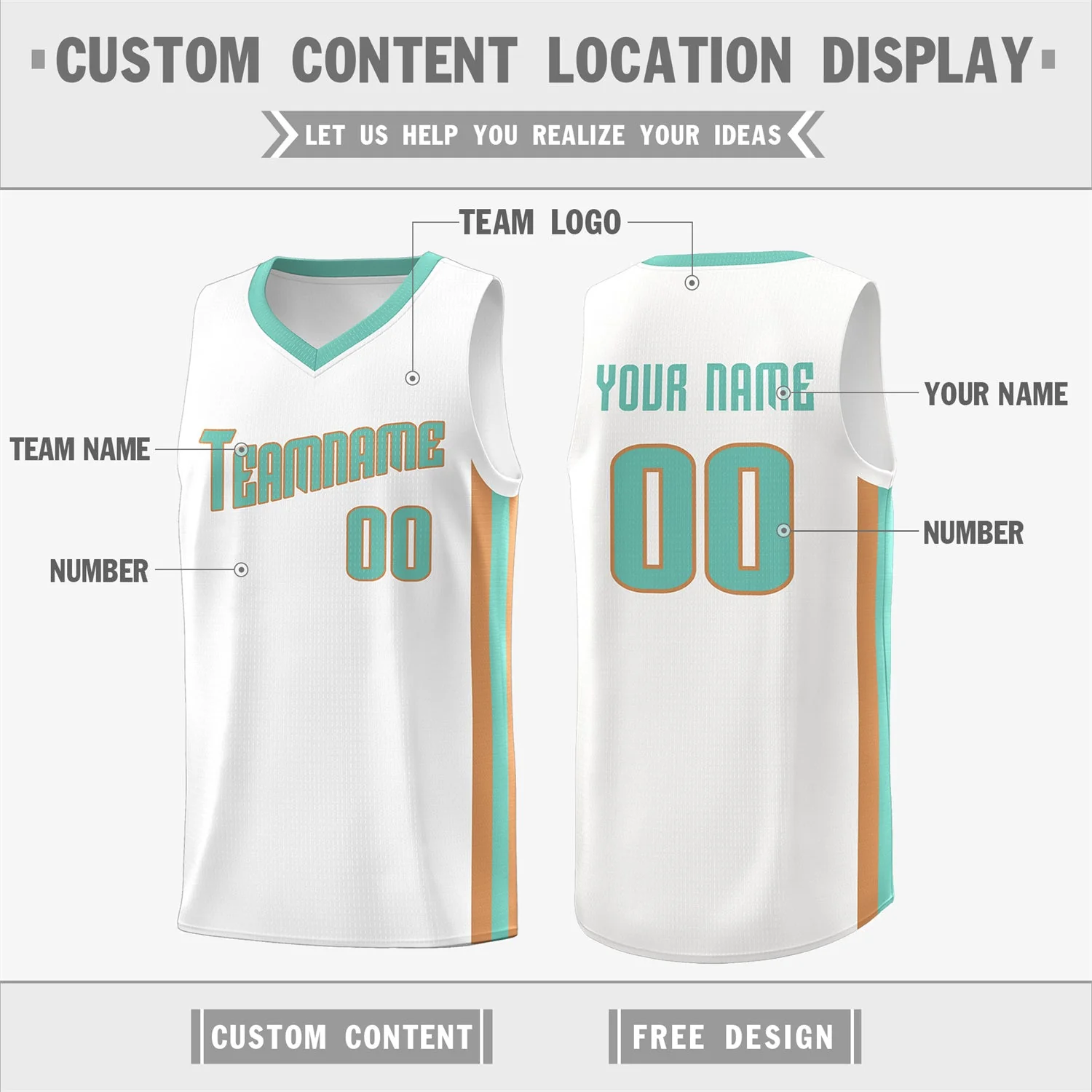 Custom White Light Green-Khaki Classic Tops Breathable Basketball Jersey - Image 2