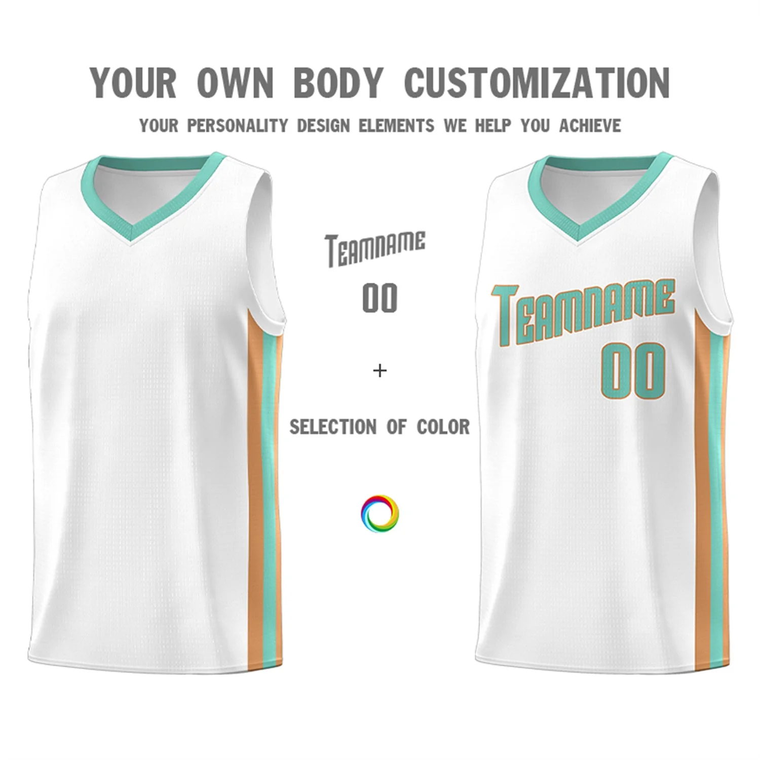 Custom White Light Green-Khaki Classic Tops Breathable Basketball Jersey - Image 3