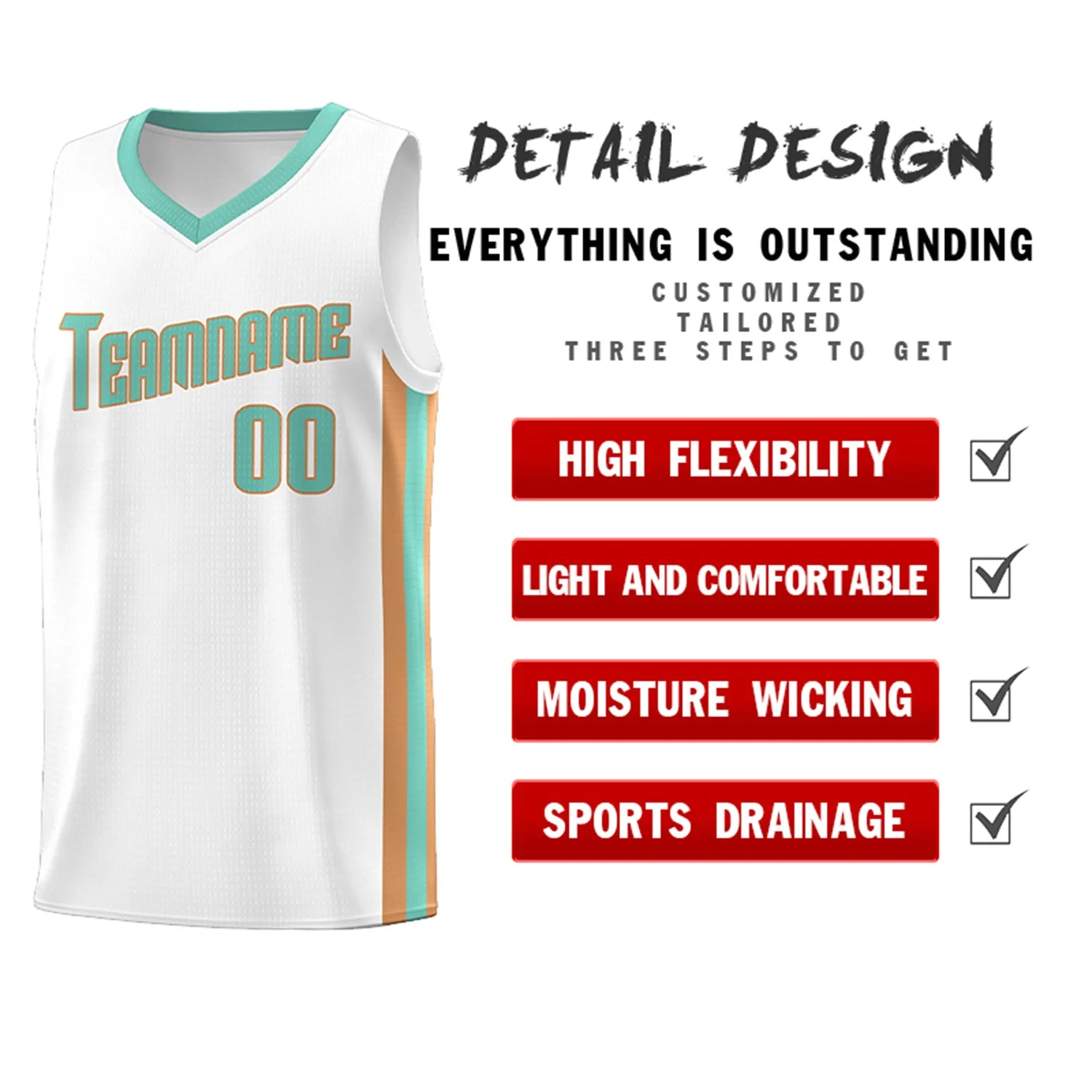 Custom White Light Green-Khaki Classic Tops Breathable Basketball Jersey - Image 4