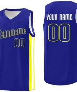 Custom Royal Yellow-White Classic Tops Tank Top Basketball Jersey