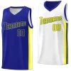 Custom Royal Yellow-White Double Side Tops Basketball Jersey