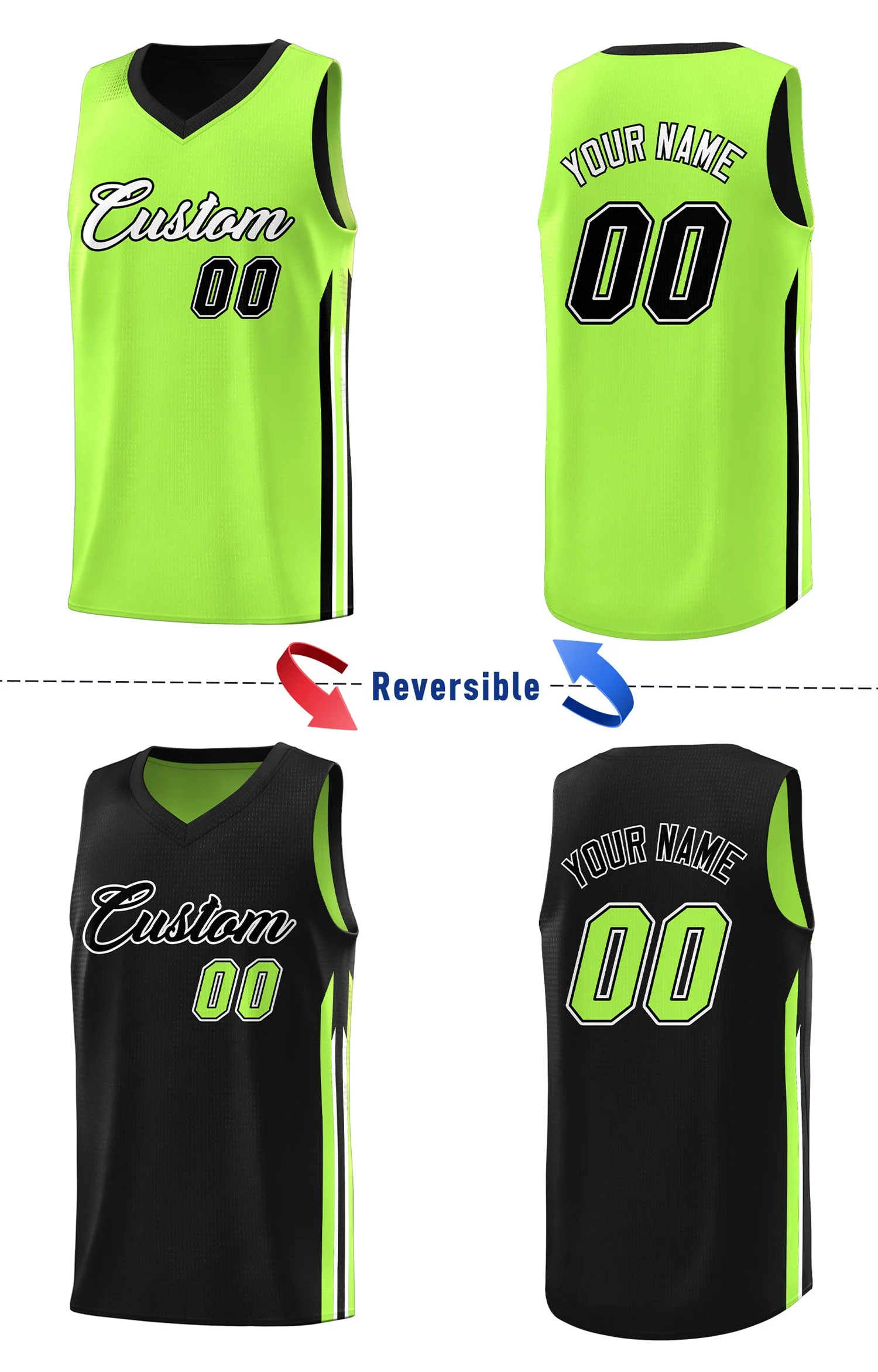 Custom Reversible Basketball Jersey Personalized Double Side Tops - Image 4