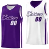 Custom Purple White Double Side Tops Men Training Basketball Jersey