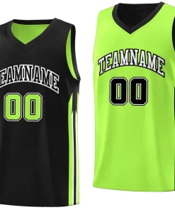 Custom Black Green Double Side Tops Training Fashion Basketball Jersey