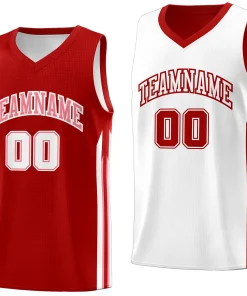 Custom Red White-Pink Double Side Tops Training Fashion Basketball Jersey