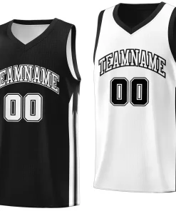 Custom Black White Double Side Tops Training Fashion Basketball Jersey