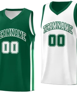 Custom Green White Double Side Tops Training Fashion Basketball Jersey
