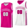 Custom Pink White Double Side Tops Men Sports Basketball Jersey