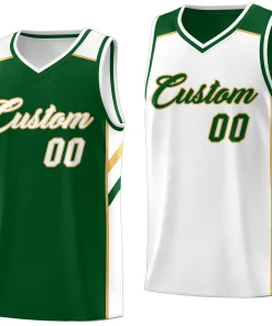 Custom Green White Double Side Tops Casual Basketball Jersey