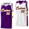 Custom Purple White-Yellow Double Side Tops Casual Basketball Jersey