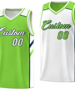 Custom Green Double Side Tops Training Basketball Jersey
