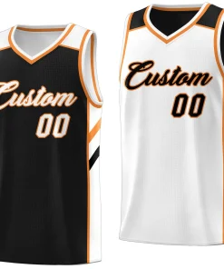 Custom Black White Double Side Tops Casual Basketball Jersey