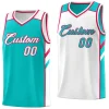 Custom Light Green White Double Side Tops Casual Basketball Jersey