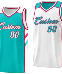 Custom Light Green White Double Side Tops Casual Basketball Jersey