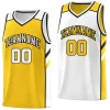 Custom Yellow White Double Side Tops Men Sports Basketball Jersey