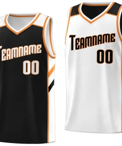 Custom Black White Double Side Tops Athletic Sports Basketball Jersey