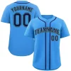 Custom Powder Blue Navy-Aqua Classic Style Authentic Baseball Jersey