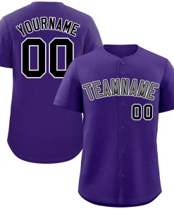 Custom Purple Gray-White Classic Style Authentic Baseball Jersey