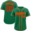 Custom Kelly Green Red-Yellow Classic Style Authentic Baseball Jersey
