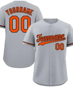 Custom Gray Orange-Black Classic Style Authentic Baseball Jersey