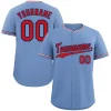 Custom Light Blue Red-Navy Classic Style Authentic Baseball Jersey