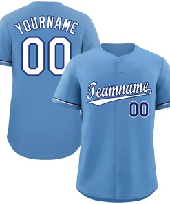 Custom Light Blue White-Royal Classic Style Authentic Baseball Jersey