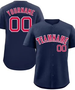 Custom Navy Red-White Classic Style Authentic Baseball Jersey