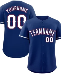 Custom Royal White-Red Classic Style Authentic Baseball Jersey
