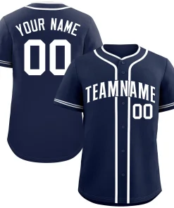 Custom Navy White Classic Style Authentic Baseball Jersey