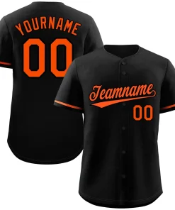 Custom Black Orange Classic Style Authentic Baseball Jersey