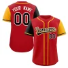 Custom Red Black-Orange Raglan Sleeves Authentic Baseball Jersey