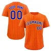 Custom Orange Royal-Yellow Stripe Fashion Authentic Baseball Jersey