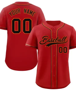 Custom Crimson Black-Orange Classic Style Authentic Baseball Jersey