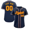Custom Navy Yellow-Orange Classic Style Authentic Baseball Jersey
