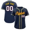 Custom Navy Gold-Crimson Classic Style Authentic Baseball Jersey
