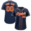 Custom Navy Orange-White Classic Style Authentic Baseball Jersey