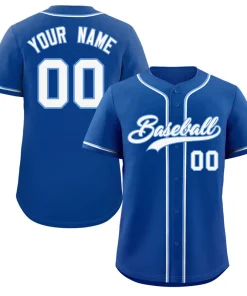 Custom Royal White-Light Blue Classic Style Authentic Baseball Jersey