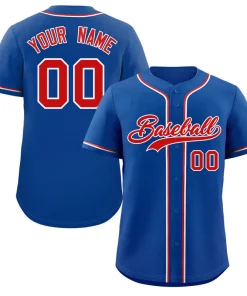 Custom Royal Red-White Classic Style Authentic Baseball Jersey
