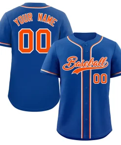 Custom Royal Orange-White Classic Style Authentic Baseball Jersey