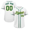 Custom White Green-Yellow Classic Style Authentic Baseball Jersey