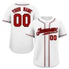 Custom White Red-Black Classic Style Authentic Baseball Jersey