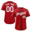 Custom Red White-Black Classic Style Authentic Baseball Jersey